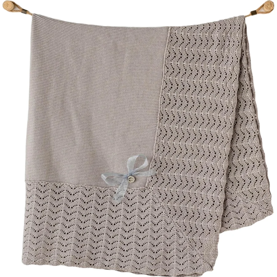 Andywawa Triko Bebek Battaniye, 100x90, Gri