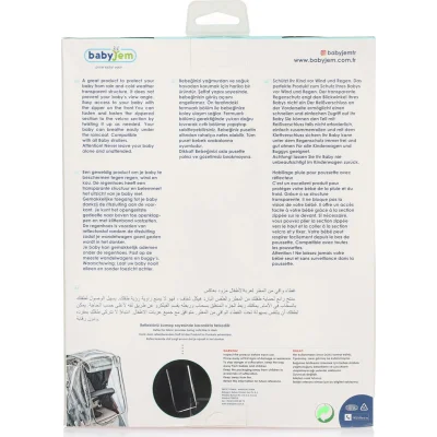 BabyJem Reflektörlü Lüks Bebek Arabası Yağmurluğu