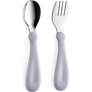 BabyJem Paslanmaz Çelik Çatal Kaşık Seti, Gri