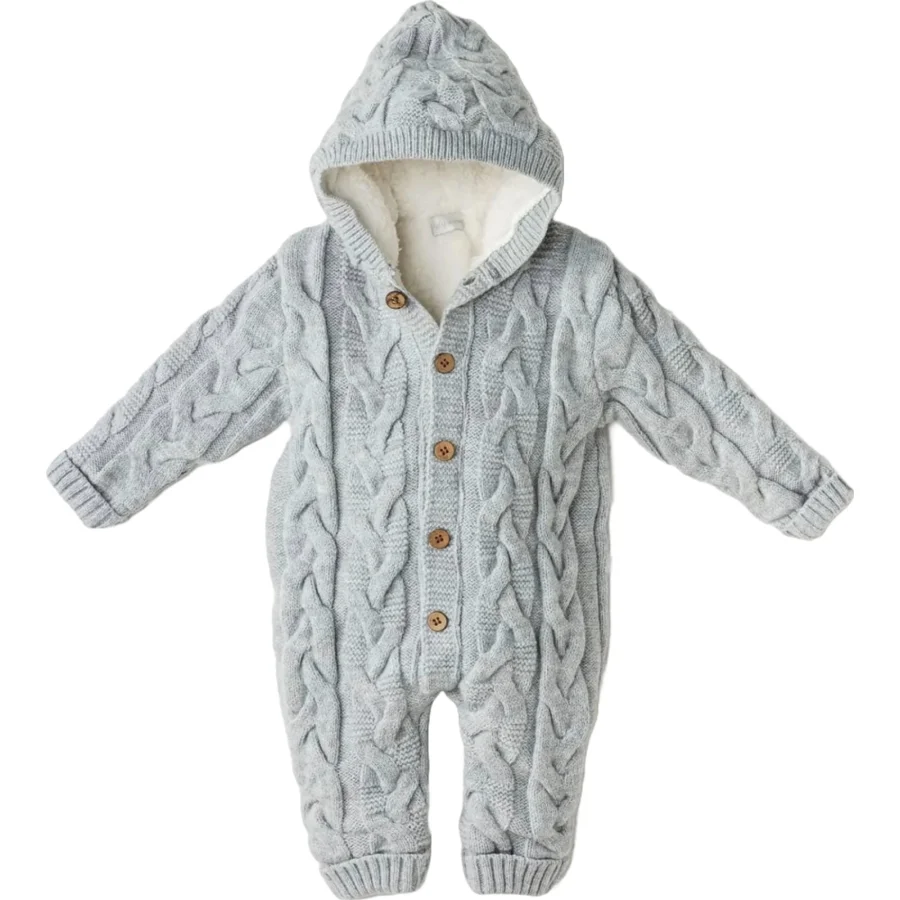 Andywawa Knitwear Triko Bebek Kozmonot, Gri, Melanj