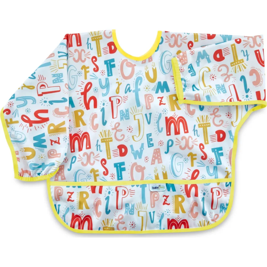 BabyJem Baskılı BLW Kollu Önlük, Harf Desen