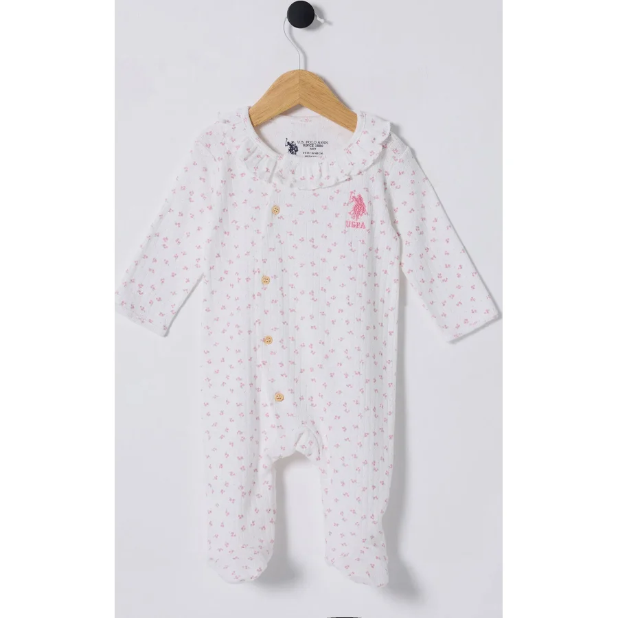 U.S Polo Bebek Tulum USB2435 Beyaz-Pembe, Pembe