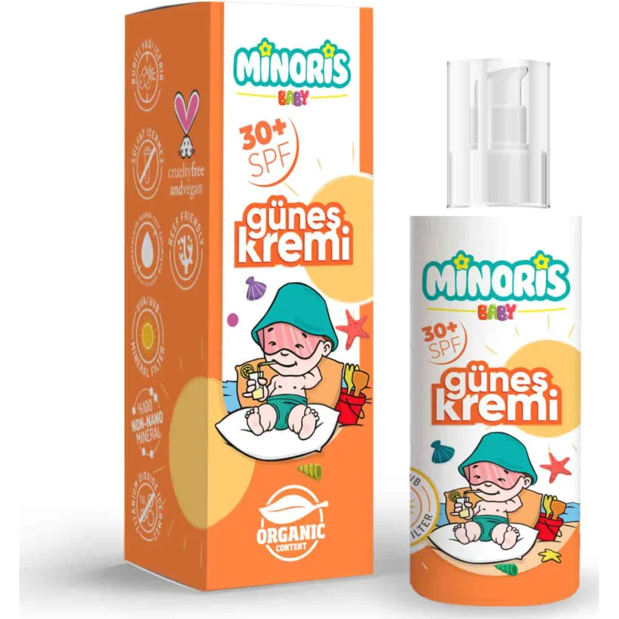 Minoris Baby Organik Güneş Koruyucu Sprey Krem, SPF 30, 150 ml