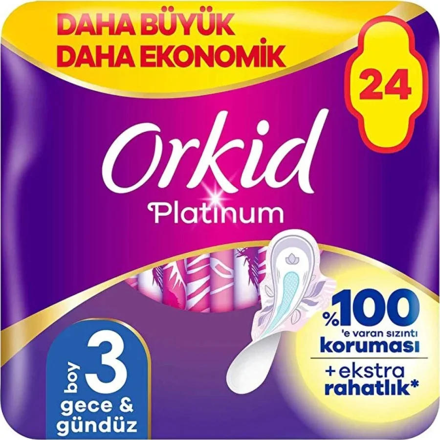 Orkid Ultra Platinum Gece Ped, 24'lü