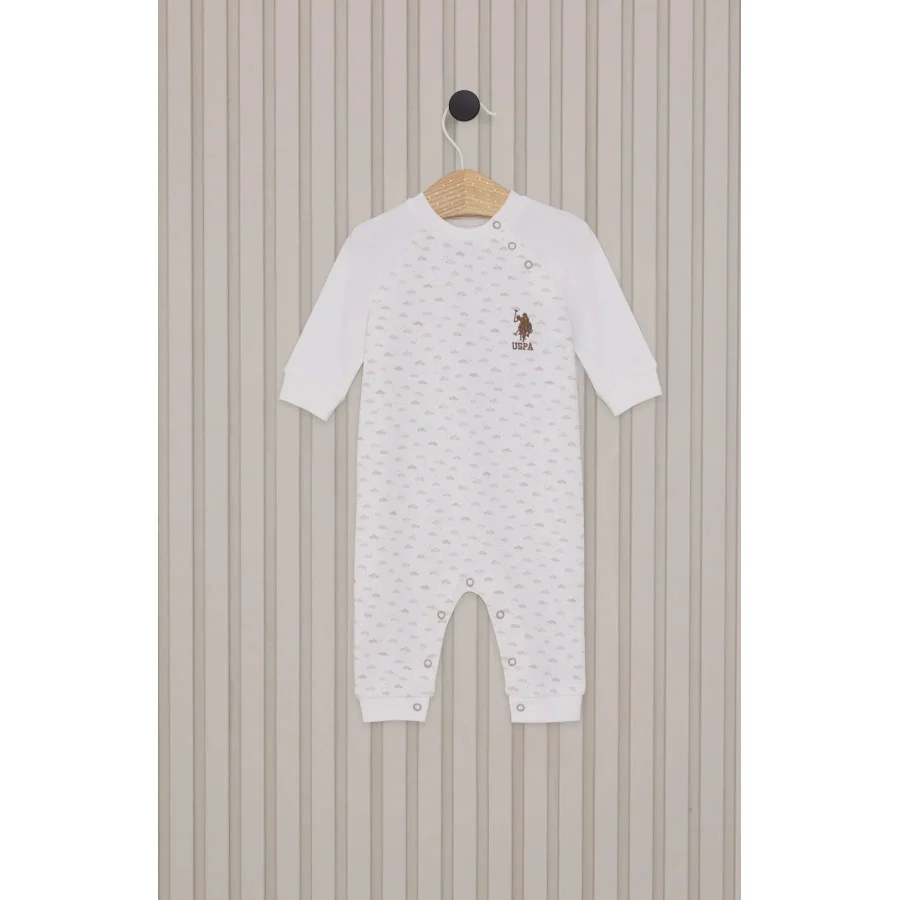 U.S.Polo Erkek Bebek Uzun Kol Patiksiz Tulum, Krem