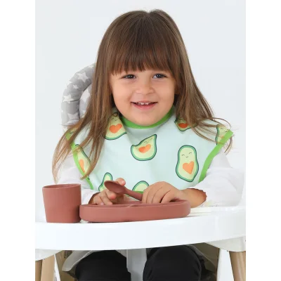 BabyJem Baskılı BLW Kolsuz Önlük, Avokado