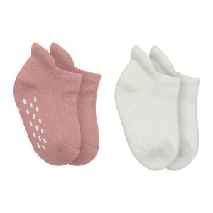 Bistyle Altı Havlu Sneakers Kaymaz Çorap, 2'li, Ekru, Pudra