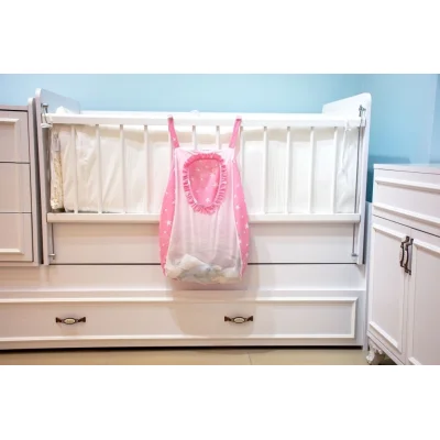 Sevi Bebe Kirli Çamaşır Torbası, Pembe, Yıldız