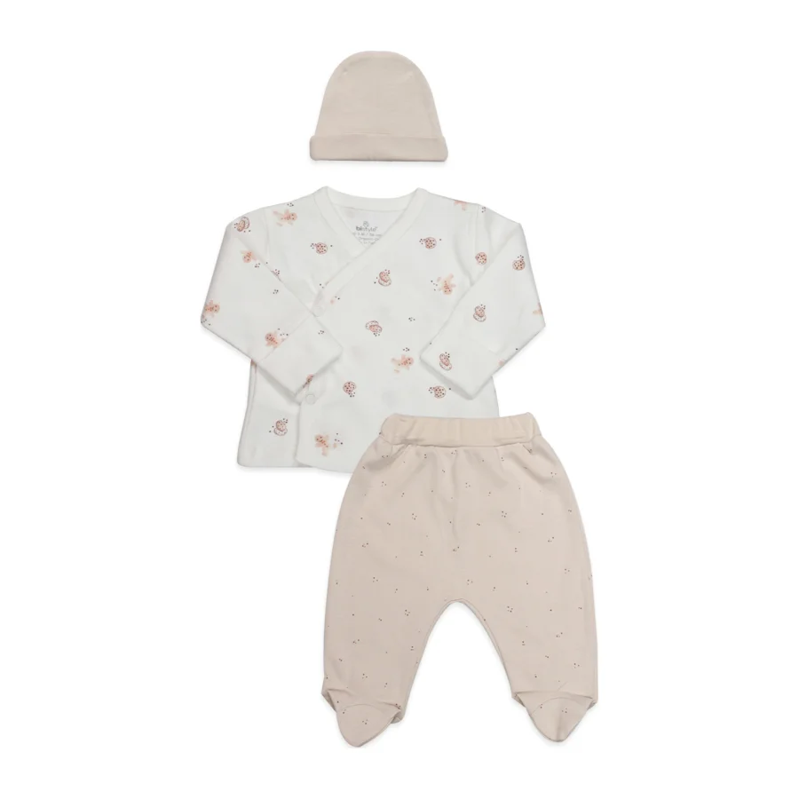 Bistyle Cookies Make Happy Zıbın Takım, 3'lü, Ekru