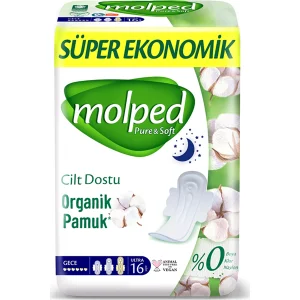 Molped Pure&Soft Gece Ped Süper Eko, 16 Adet