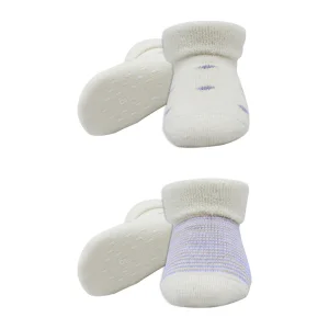 Bistyle Havlu Soket Kaymaz Çorap, 2'li, İndigo, Ekru