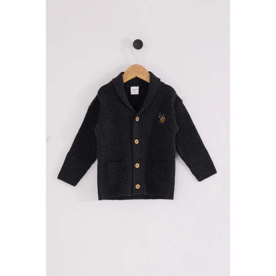 U.S. Polo Assn Bebek Hırka USB2608 Antrasit Melanj