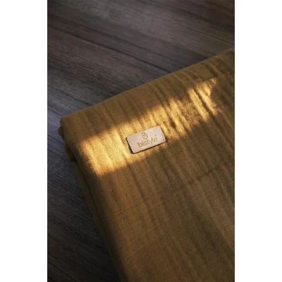 Bistyle Müslin Battaniye, 120x120 cm, Hardal