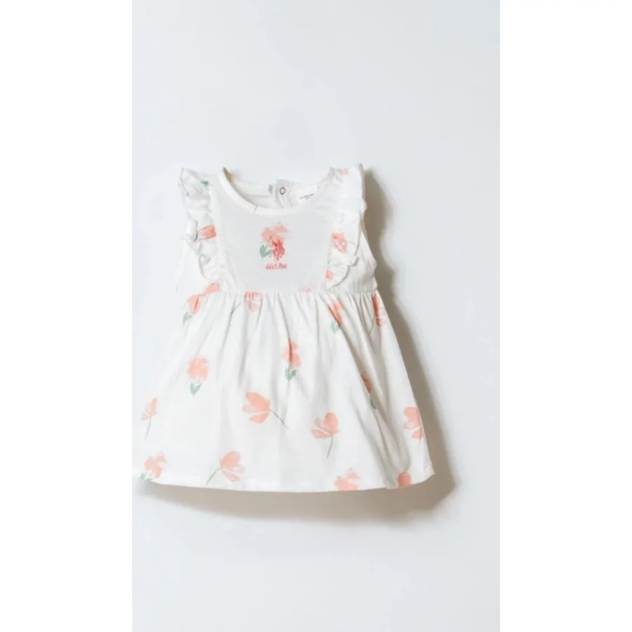 U.S. Polo Elbise, Beyaz, Pudra