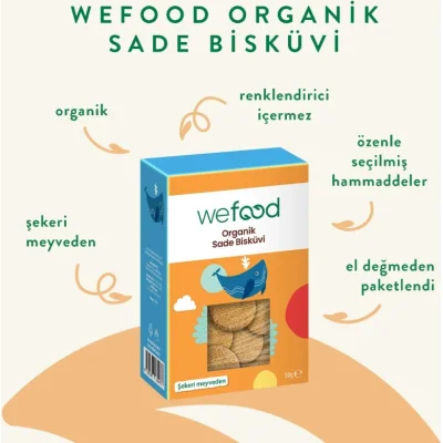 Wefood Organik Kids Sade Bisküvi, 50 g