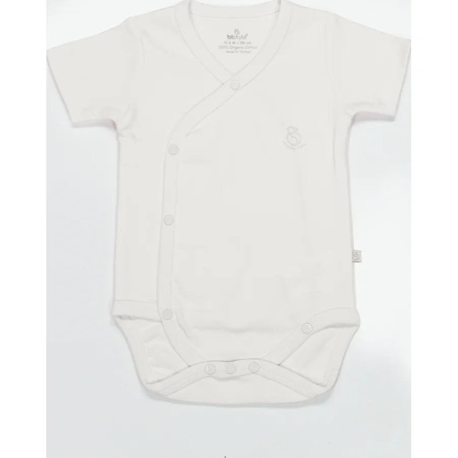 Bistyle Organik Natural Basic Style Kruvaze Yarım Kol Body, Ekru