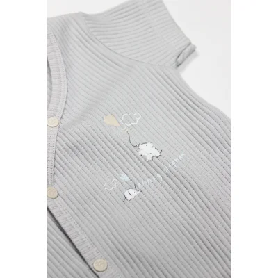 Bistyle Flying Elephant 2'li Yarım Kol Badi 17117 Ekru Gri