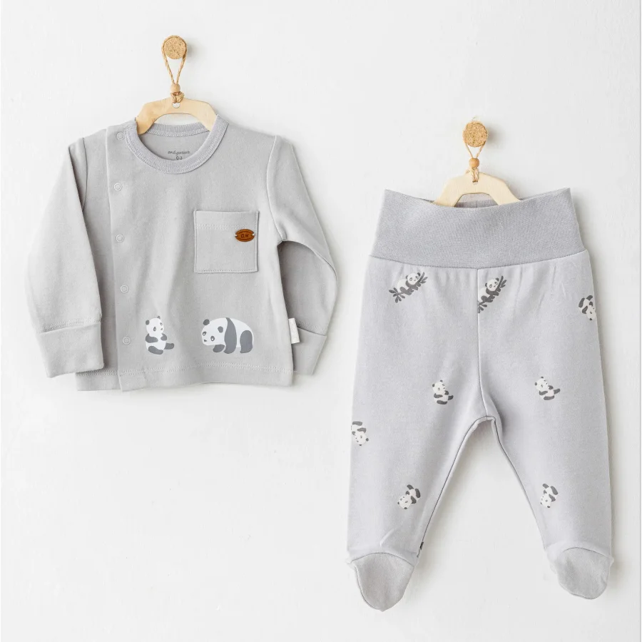 Andywawa Keep Smiling Zıbın Takım, 2'li, Gri