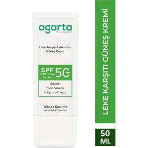 Agarta Doğal Güneş Kremi Leke Karşıtı Aydınlatıcı, SPF 50, 50 ml