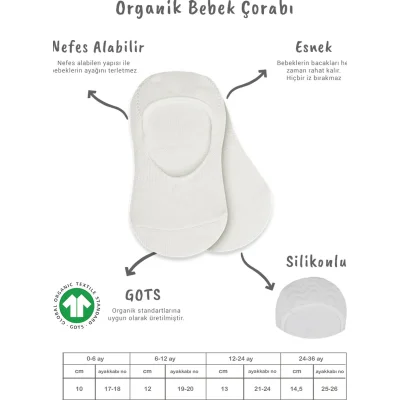 Bistyle Penye Babet Silikonlu Basic Çorap, 2'li, Ekru, Ekru