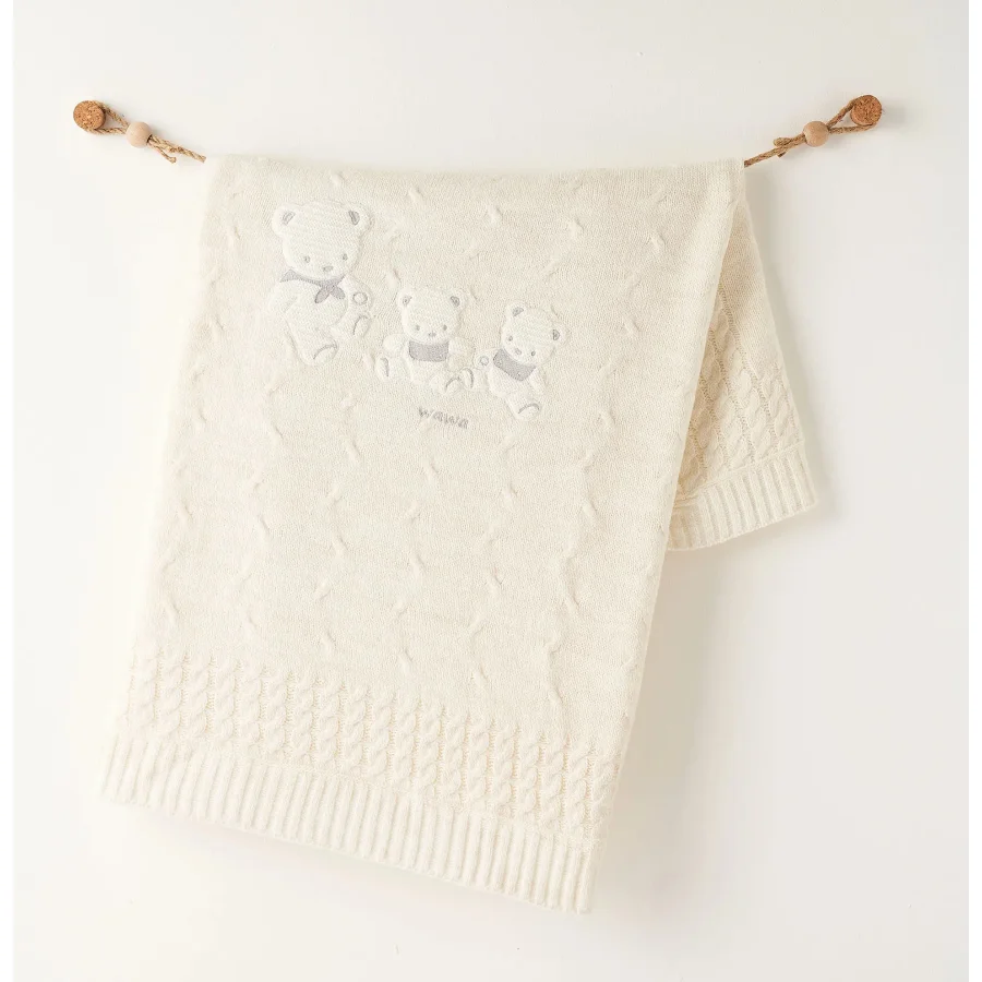 Andywawa Triko Battaniye, 85x100, Ekru, Ekru