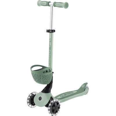Globber Go Up Baby 360 Scooter, Işıklı, Zeytin Yeşili