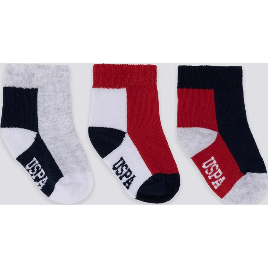 U.S. Polo Assn Erkek Bebek Çorap, Gri, Melanj