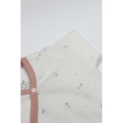 Bistyle Bloom Rose Yarım Kol Badi, 2'li, Ekru, Gül Kurusu