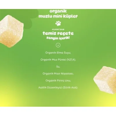 Humm Organik Muzlu Mini Küpler, 30 g