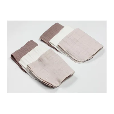 Bistyle Müslin Mendil, 20x20 cm, 6'lı, Taş, Ekru, Antrasit