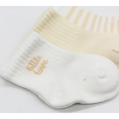 Bistyle Little Love Girl 3'lü Penye Soket Çorap 10137 Ekru