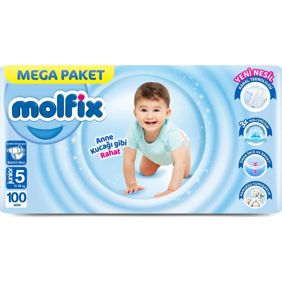 Molfix Bebek Bezi, 5 Beden, 100 Adet