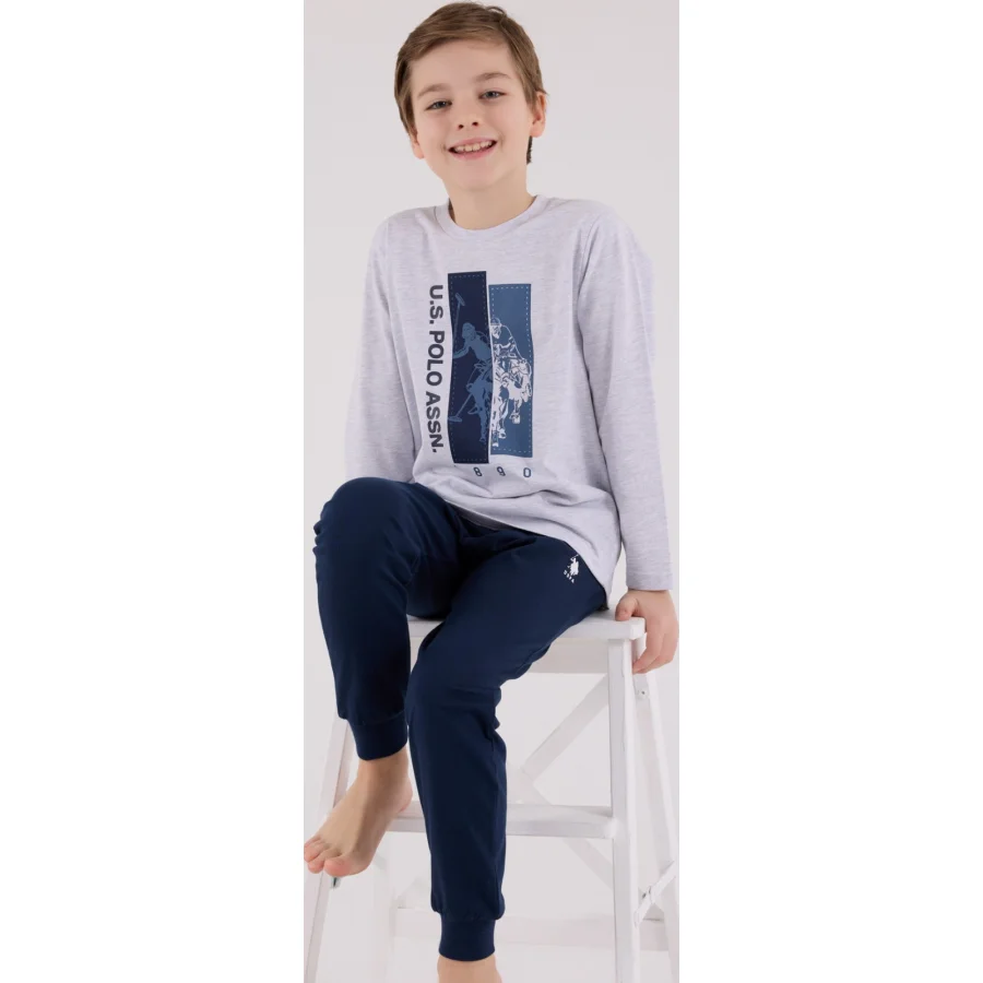 U.S. Polo Assn Uzun Kol Pijama Takım US2206-4 Karmelanj