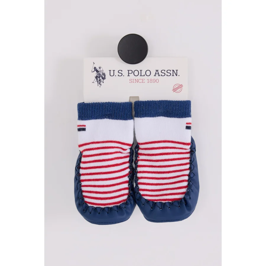 U.S. Polo Çarık Çorap, Beyaz-Lacivert, Lacivert