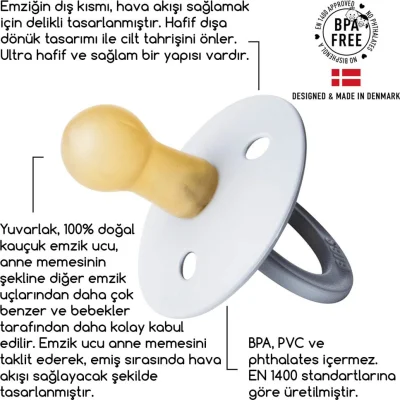 Bibs Colour Kauçuk Emzik, 6-18 Ay, Vanilla