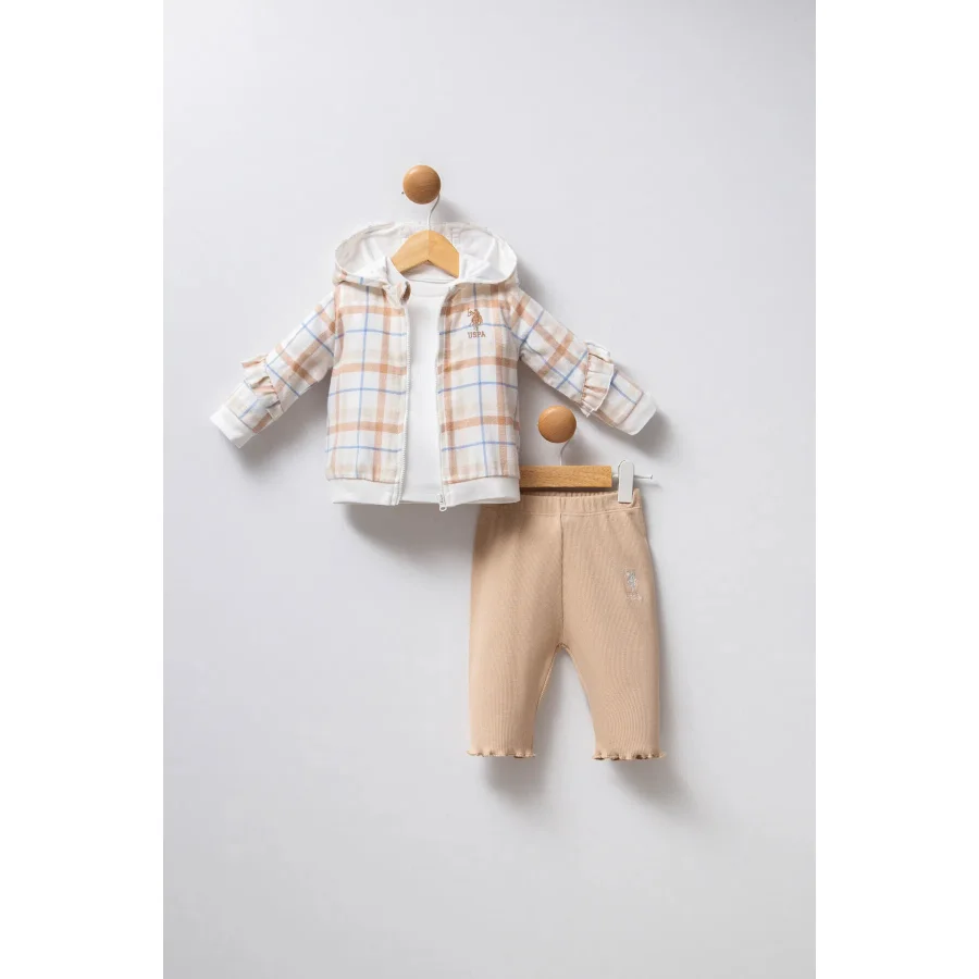 U.S Polo Bebek Takım, 3'lü, Beyaz