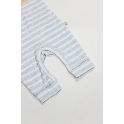 Bistyle Line Colors Yarım Kol Patiksiz Tulum, Mavi