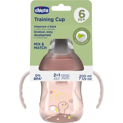 Chicco Yarı Yumuşak Uçlu Alıştırma Bardağı, 6 Ay+, Kız