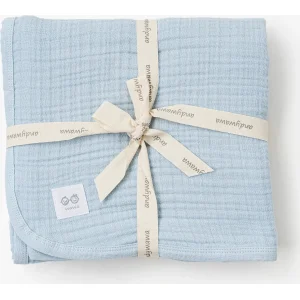 Andywawa Müslin Home Bebek Battaniye, 105x120 cm, Mavi