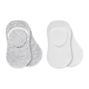 Bistyle Penye Babet Silikonlu Basic Çorap, 2'li, Gri, Beyaz