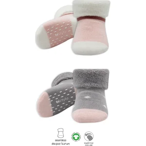 Bistyle Havlu Soket Kaymaz Point Girl, 2'li, Gri, Pudra