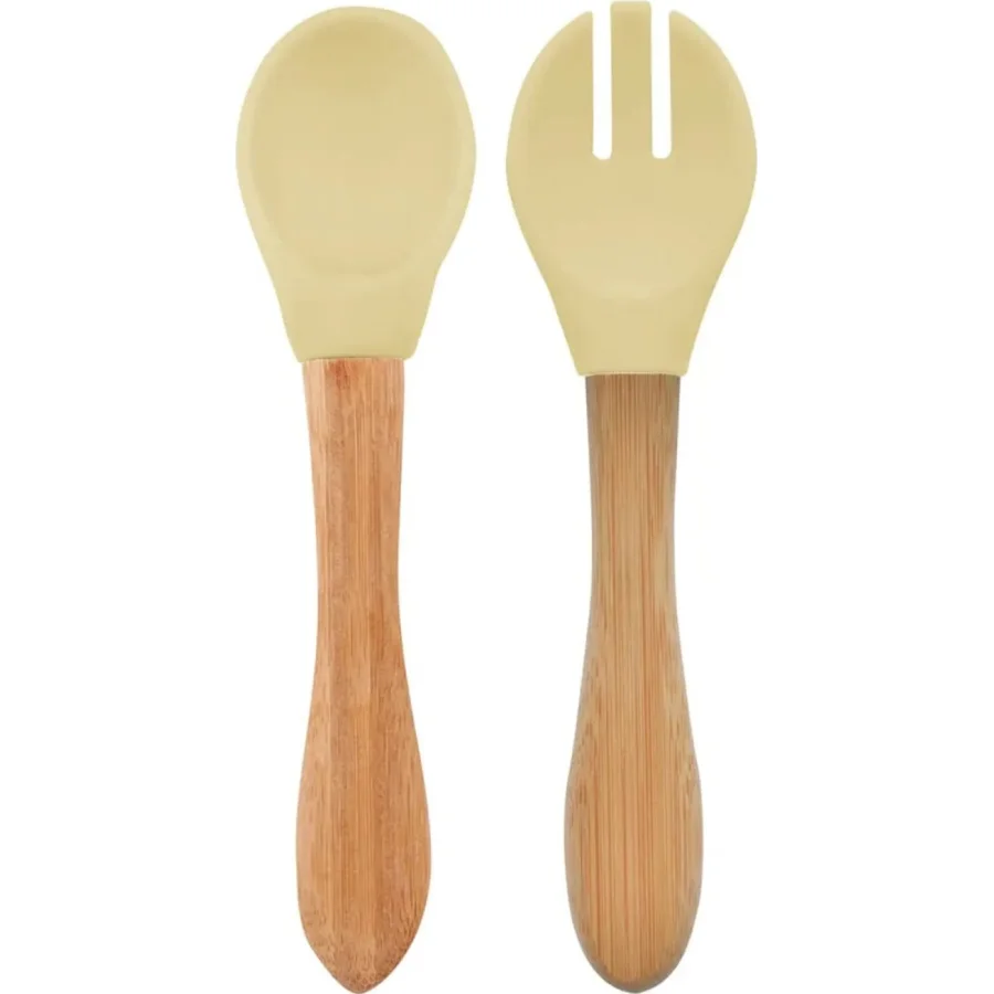 OiOi Mama Kaşığı ve Çatal Seti, Mellow, Sarı