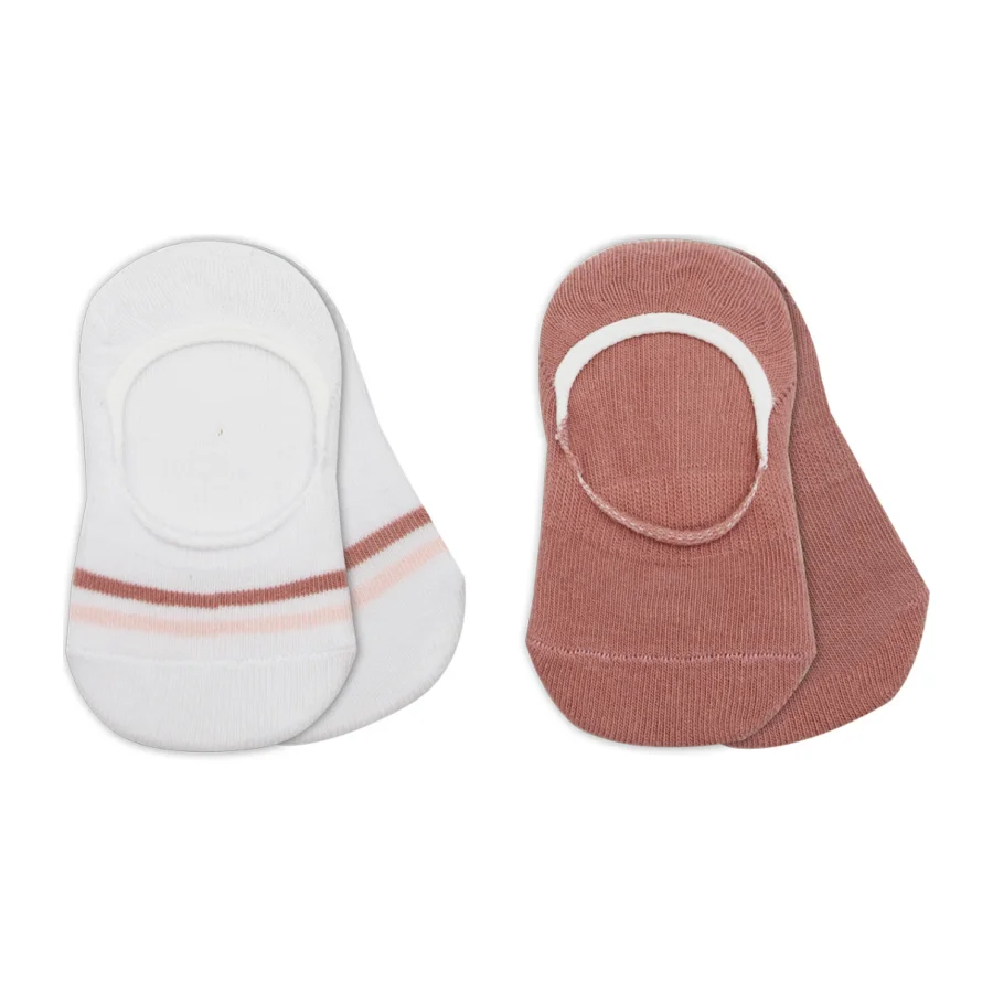 Bistyle Penye Babet Silikon Çemberli Çorap, 2'li, Pudra, Beyaz