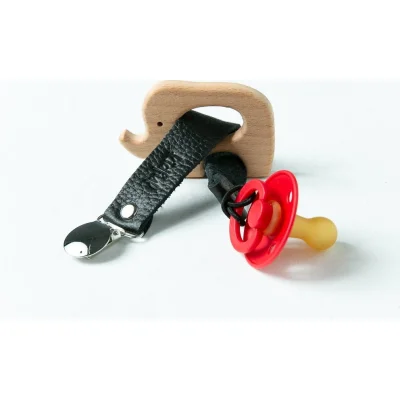 Kidful Bitkisel Boyalı Emzik Askısı, Koyu Gri