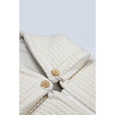 Bistyle Fermuarlı Natural Life Pike Battaniye Girl, Ekru