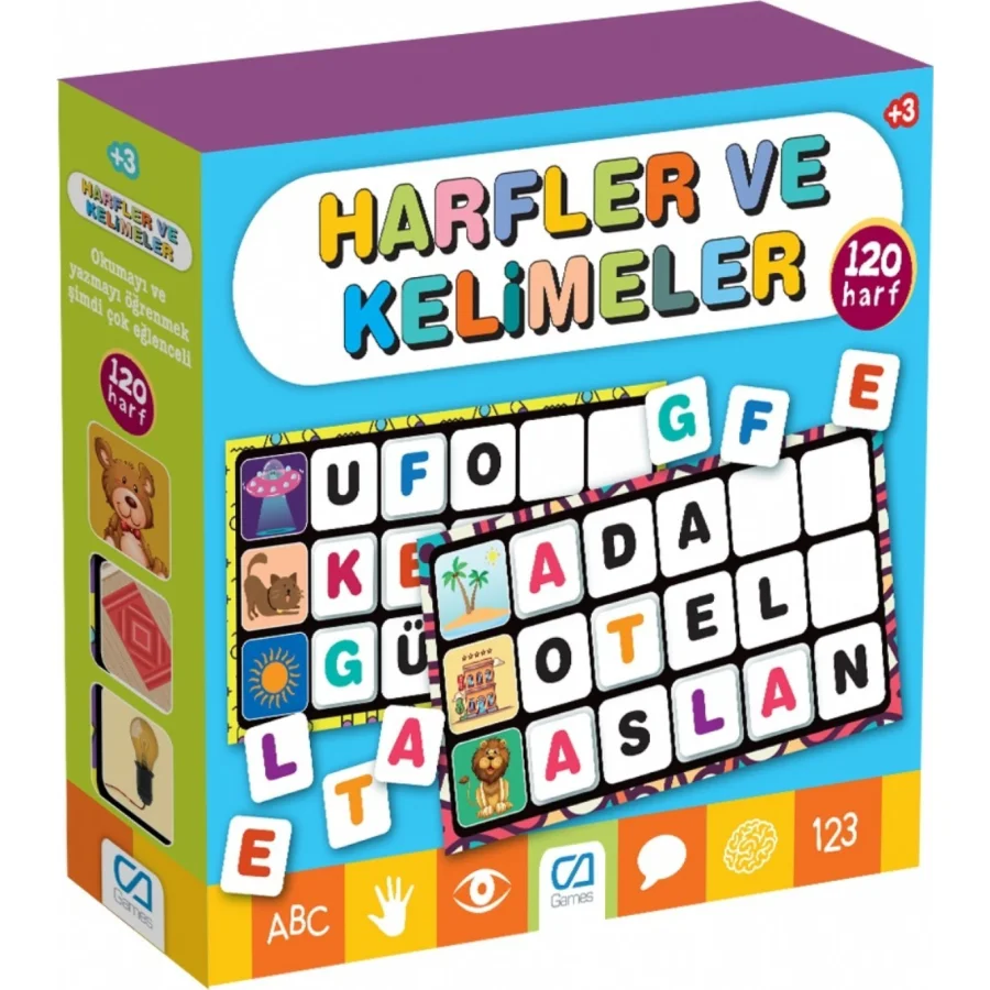 Games Harfler ve Kelimeler Eğitici Kartlar, 120 Harf