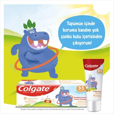 Colgate Kids Portakal Aromalı Florürsüz Diş Macunu 3-5 Yaş 60 ml