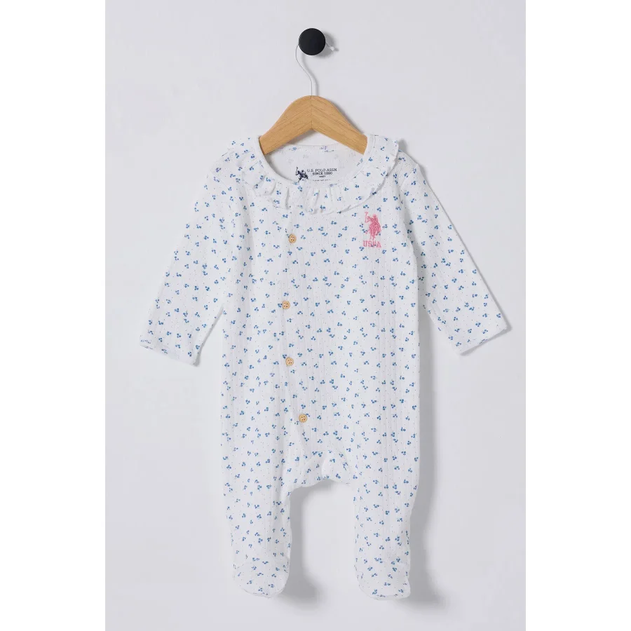 U.S Polo Bebek Tulum USB2435 Beyaz-Mavi