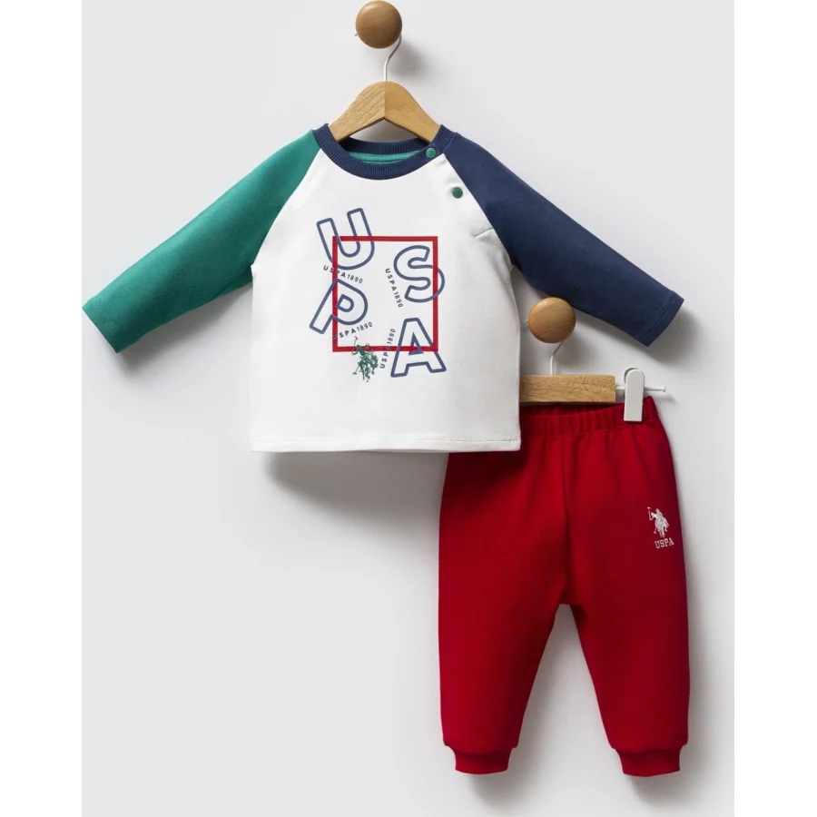 U.S. Polo Assn Takım USB2571 Beyaz-Yeşil, 2'li, Yeşil