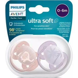 Philips Avent Ultra Yumuşak Emzik, 0-6 Ay, Kız